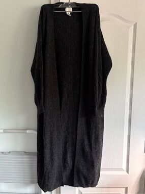 H&M Long Open-Front Knit Cardigan